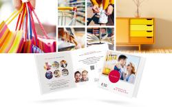 Mehrere Bilder mit Einkaufstüten und ein EMOTION Shopping-Gutschein